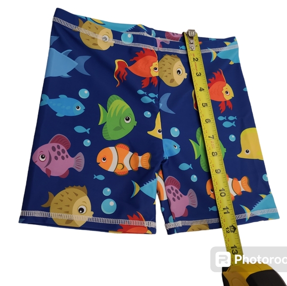 Kids Two Piece Cartoon Shark Print Short Sleeve Swimsuits UV Rash Guard Size 14 - Picture 10 of 12